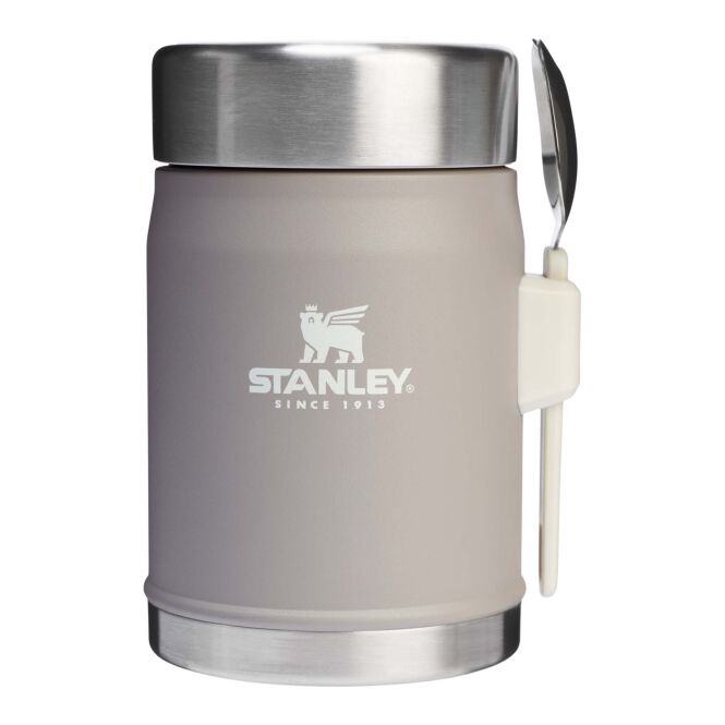 Firmengeschenk Stanley Legendary Food Jar mit Express-Gravur – Grau – Edelstahl-Lunchpot für Mitarbeiter und Catering