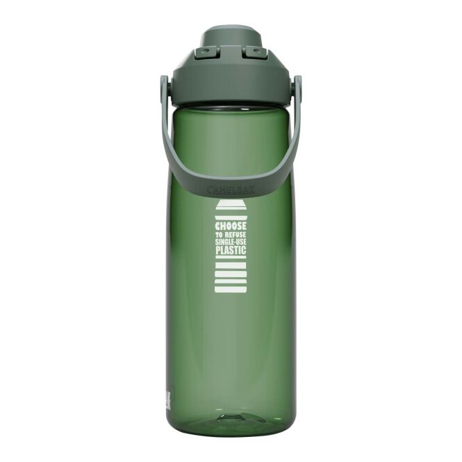Kundengeschenk Camelbak Thrive Chug mit Express-Druck – 750 ml auslaufsicher – Waldgrün – nachhaltige Trinkflasche für Unternehmen