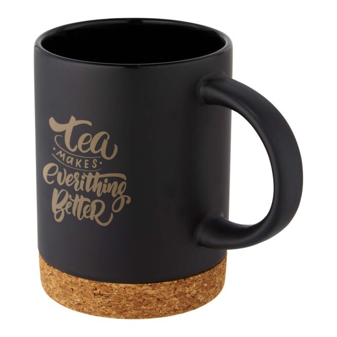 Werbeartikel Neiva Keramiktasse mit Express-Gravur – 425 ml – Schwarz – modernes Trinkgefäß für das Büro