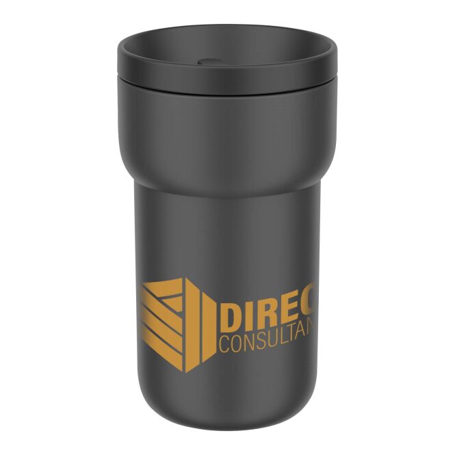 Firmengeschenk Mepal Ellipse 275 ml mit Express-Druck – Schwarz – auslaufsicherer Thermobecher für Pendler und Büro