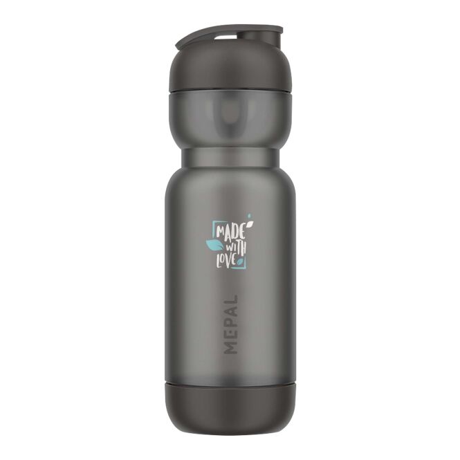 Kundengeschenk Shaker Mepal 800 ml – schwarz – mit 48h Express-Druck, auslaufsicher, Dosierskala, Trinkflasche für Firmen