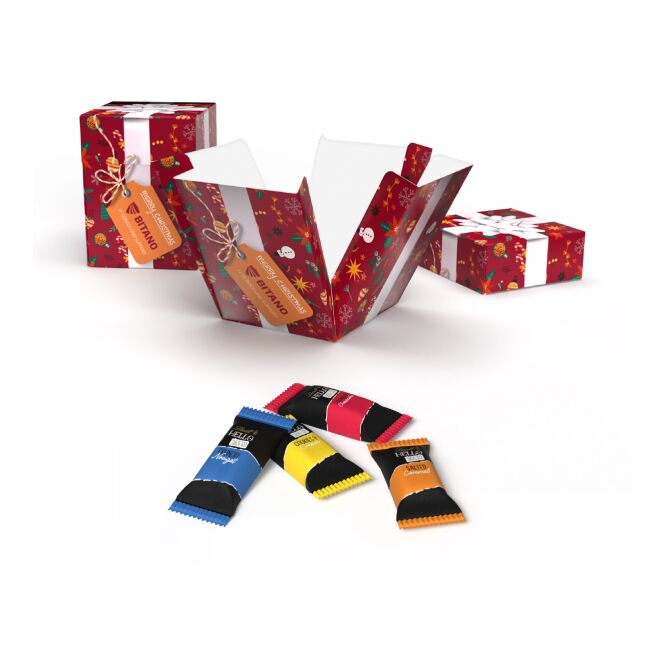 Firmengeschenk Lindt Lindor Kugeln – weihnachtsüberraschung – mit individuellem Etikett 8 Kugeln als Weihnachtsgeschenk für Kunden und Partner