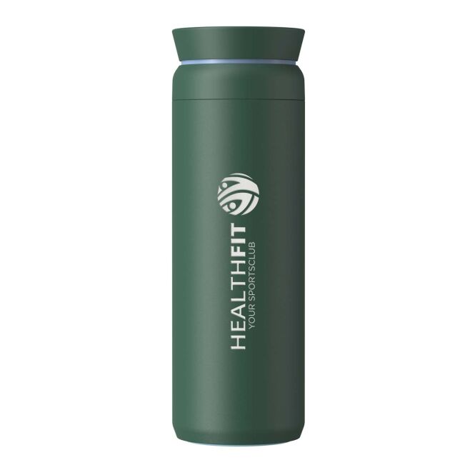 Firmengeschenk Ocean Bottle Peak Brew 590 ml mit Express-Gravur – Waldgrün – nachhaltiger Isolierbecher für Büro und Konferenzen