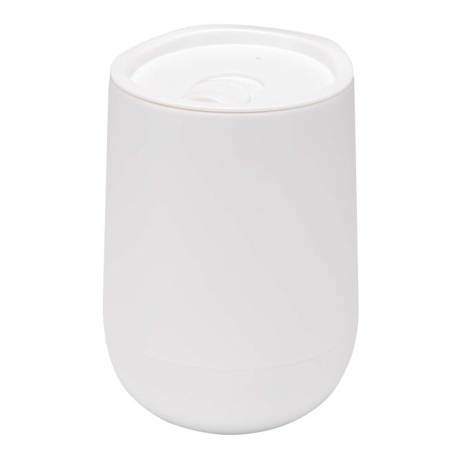 Firmengeschenk Corzo Isolierbecher mit Express-Druck – 360 ml doppelwandig – Weiss – nachhaltiger Thermobecher für Büro und Außendienst