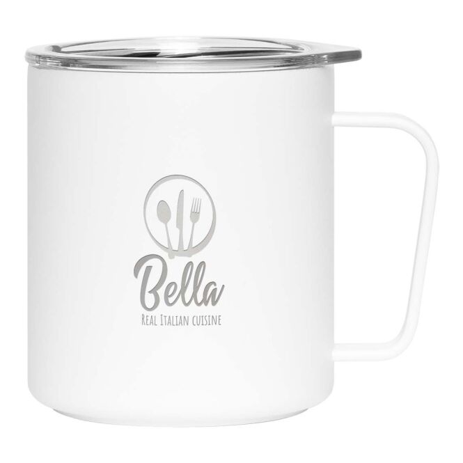 Kundengeschenk MiiR Campingbecher mit Express-Gravur – 354 ml doppelwandig – Weiss – Isolierbecher für Büro und Outdoor