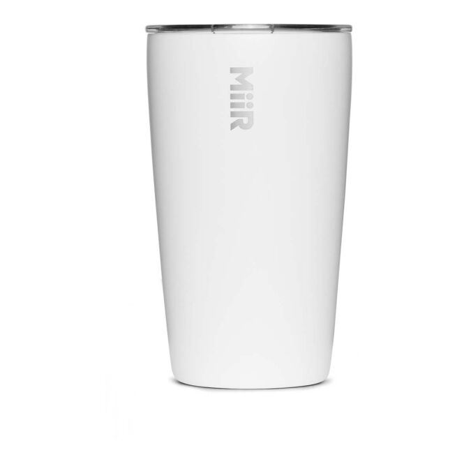 Premium-Werbegeschenk MiiR Vakuumbecher 354 ml mit Express-Gravur – Weiss – Isolierter Edelstahlbecher für Büro und Business