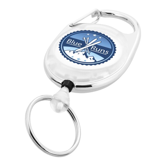 Messe-Giveaway Gerlos Schlüsselanhänger mit Express-Druck – 6,8x3,5cm – Weiss – praktischer Ausweishalter für Unternehmen