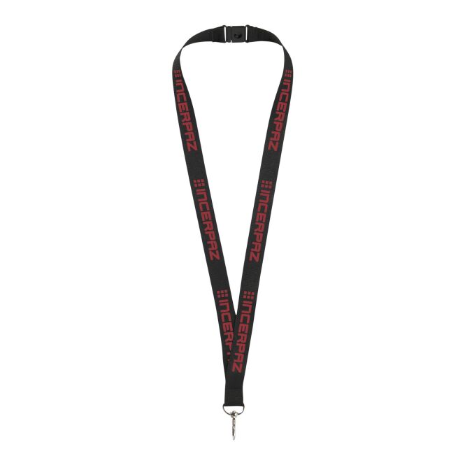 Giveaway Schlüsselband Lago – schwarz – mit 48h Express-Druck mit Sicherheitsverschluss als Lanyard für Events & Konferenzen