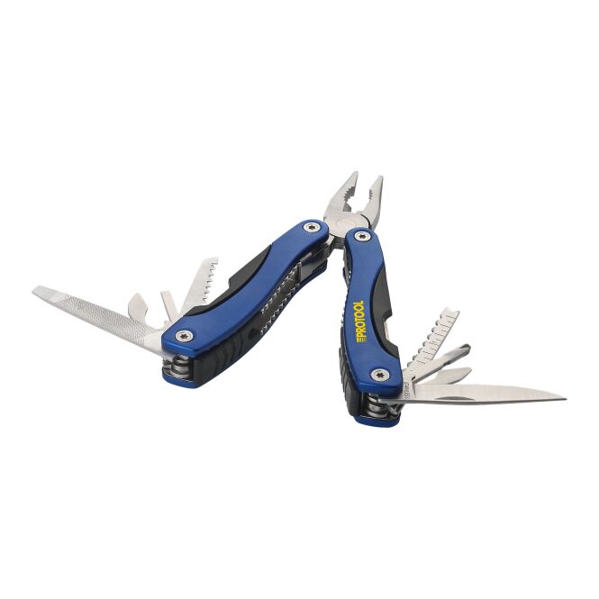 Firmengeschenk Casper Multitool mit Express-Gravur – Blau – hochwertiges Werkzeug für Handwerk und Technik
