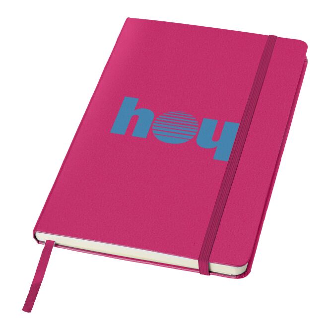Werbeartikel Classic Notizbuch DIN A5 mit Express-Logodruck – Magenta – hochwertiges Schreibbuch für Unternehmen und Büro