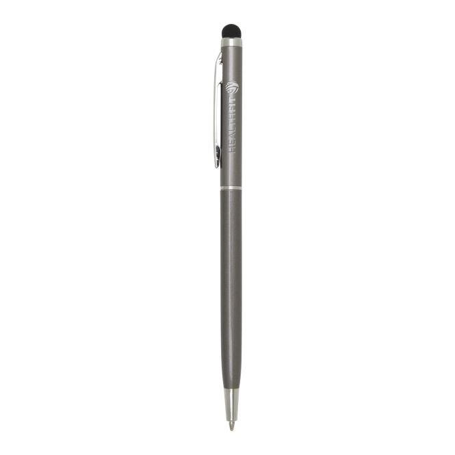 Kundengeschenk Ore Stylus Aluminium Kugelschreiber – titan – mit Gravur 48h Express-Gravur blau schreibend Druckkugelschreiber für Konferenzen