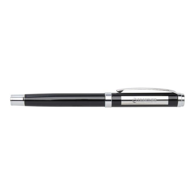 Kundengeschenk Notizbuch Legato Elegance A5 – schwarz – mit Logo geprägt 48h Express-Prägung 2-teilig mit Tintenroller für Büroausstattung