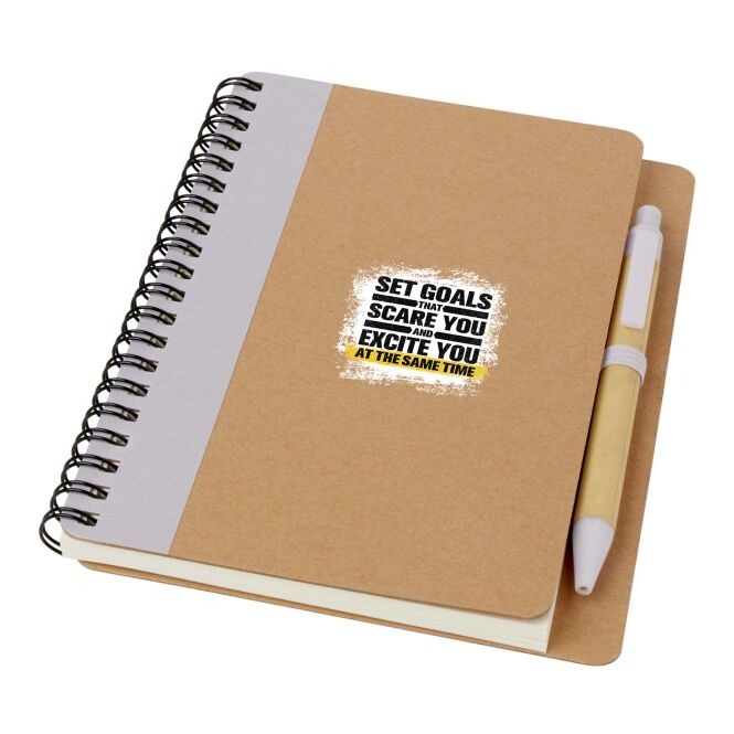 Werbegeschenk Priestly Notizbuch Priestly – fliederfarben – mit Logo bedruckt 48h Express-Druck 2-teilig mit Notizbuch & Stift DIN A6 nachhaltig