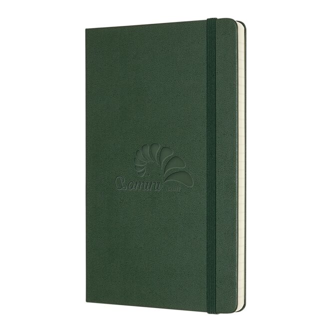 Kundengeschenk Moleskine Classic Notizbuch L – myrtengrün – mit Logo geprägt 48h Express-Prägung 13x21 cm für Meetings & Konferenzen