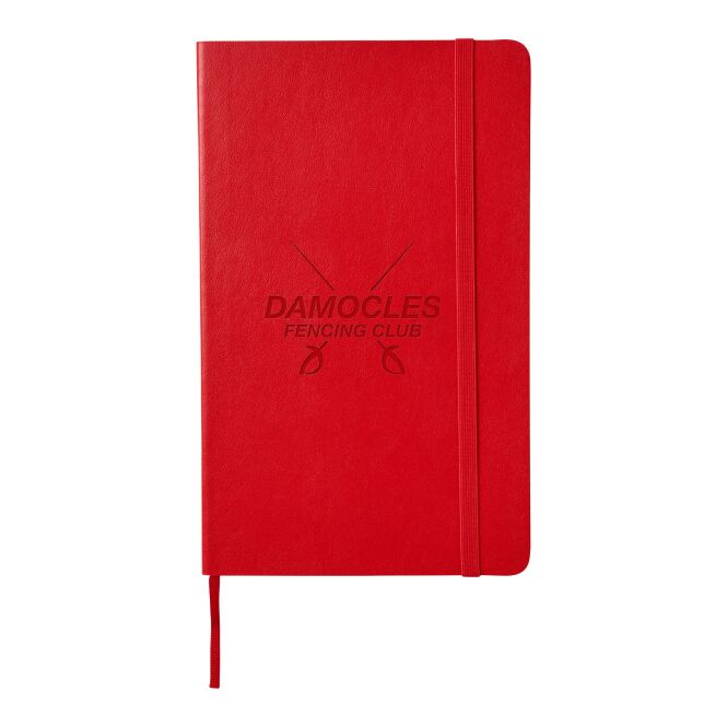 Werbeartikel Moleskine Classic Softcover Notizbuch L – scharlachrot – mit Logo geprägt 48h Express-Prägung 13x21 cm für Meetings & Konferenzen