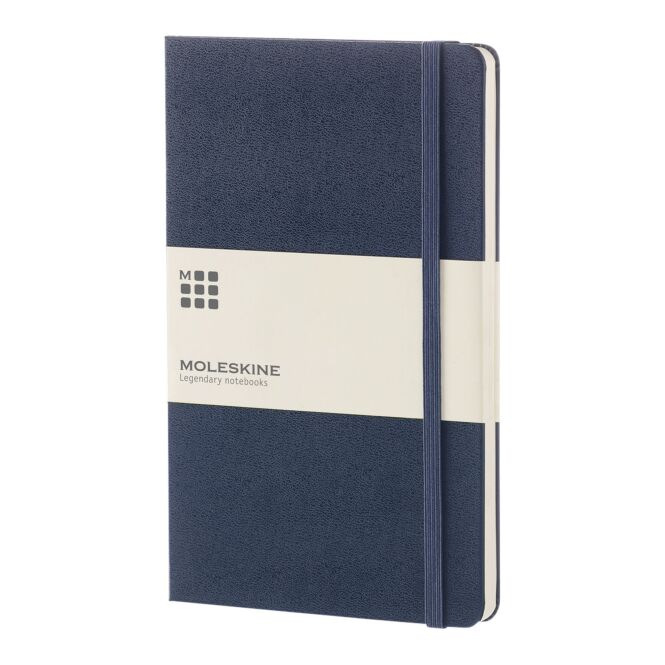 Werbegeschenk Moleskine Classic Notizbuch L – saphir – mit Logo bedruckt 48h Express-Druck 13x21 cm für Meetings & Konferenzen