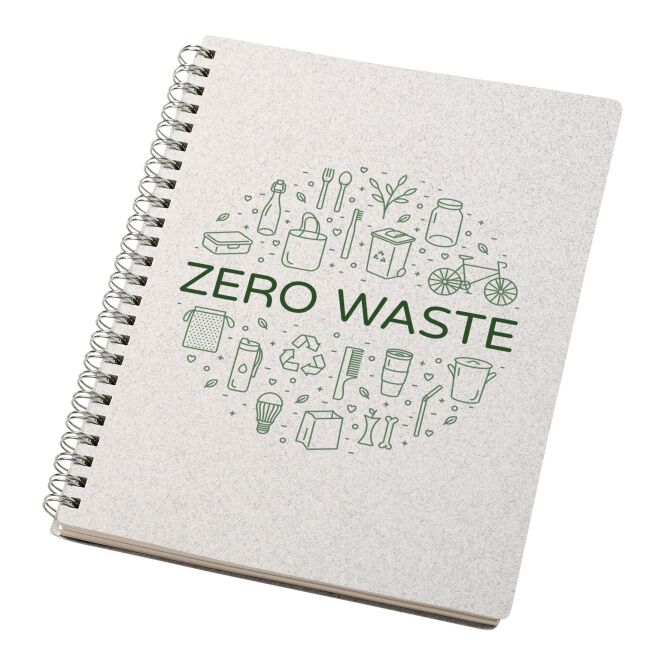 Firmengeschenk Notizbuch Bianco A5 – weiß – mit 48h Express-Werbedruck, 15% Baumwolle, 40% Recycling-Papier, nachhaltiges Journal