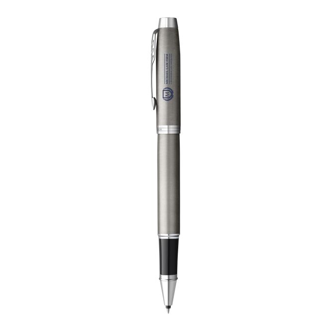 Kundengeschenk Parker IM Tintenroller – schwarz und silber – mit Gravur 48h Express-Gravur für die Büroausstattung
