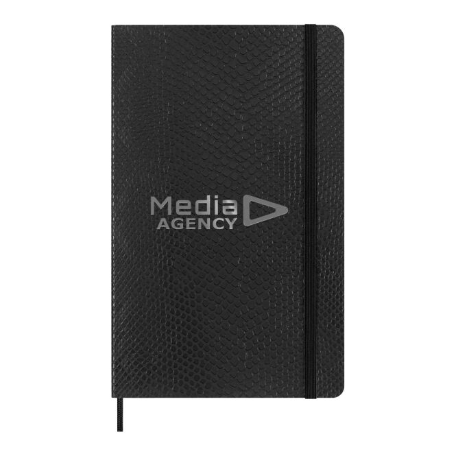 Kundengeschenk Moleskine VEGEA Boa Softcover Notizbuch L – schwarz – mit Logo geprägt nachhaltig für Meetings & Konferenzen
