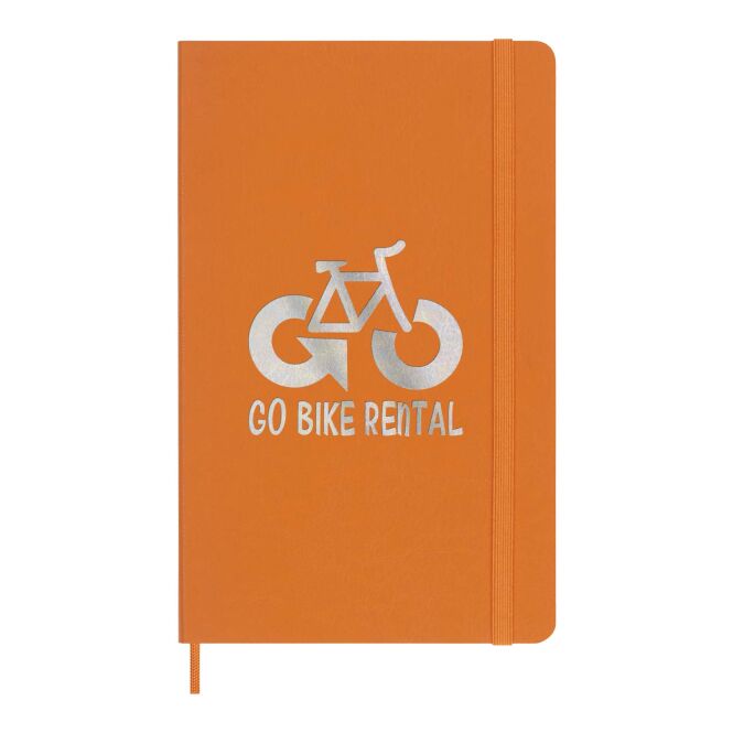 Werbeartikel Moleskine VEGEA® Capri Notizbuch L – orange – mit Logo bedruckt 48h Express-Druck nachhaltig für Meetings & Konferenzen