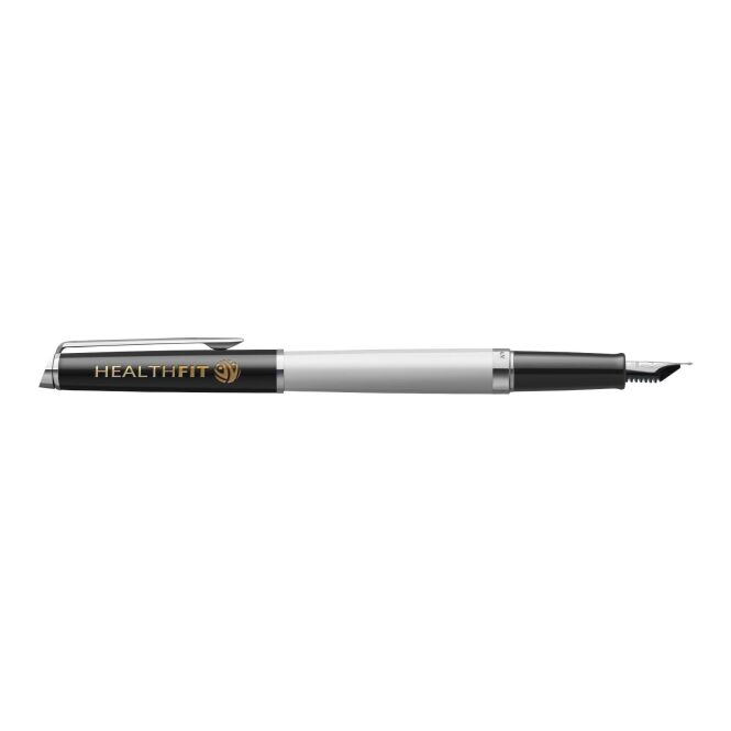 Kundengeschenk Waterman Hemisphere Color-Block Füllfederhalter – weiss-schwarz – mit Gravur 48h Express-Gravur für die Büroausstattung