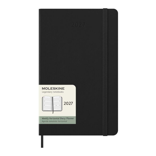Mitarbeitergeschenk Notizbuch Moleskine L – schwarz – mit 48h Express-Logodruck 12 Monate Wochenplaner FSC-Papier nachhaltiges Journal