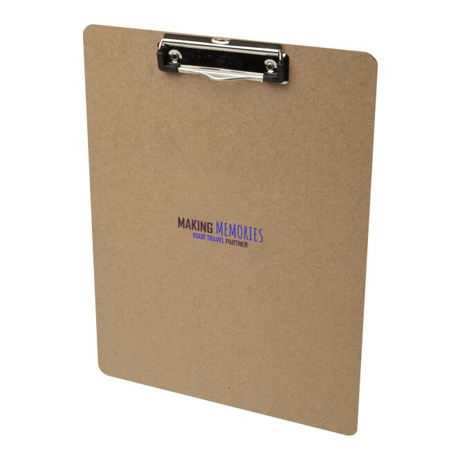 Werbeartikel Klemmbrett Platu – natur – mit Logo bedruckt mit 48h Express-Druck aus MDF 32 x 23 x 0,24 cm für Büroorganisation