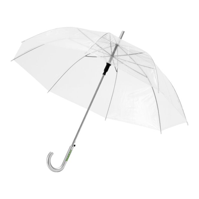 Werbeartikel Kate Automatikschirm mit Express-Logodruck – 98 cm Spannweite – Weiss – robuster Stockschirm für Unternehmen