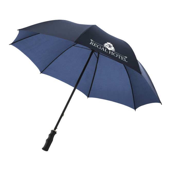 Werbeartikel Barry Automatikschirm mit Express-Logodruck – 23 Zoll – Navy – robuster Regenschutz für Firmen und Messen
