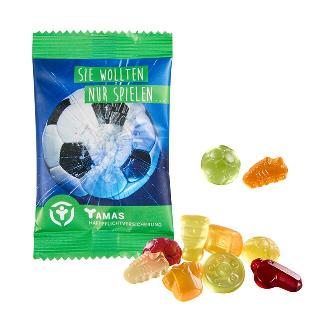 Streuartikel Bären Company Fruchtgummi – bunt gemischt – mit Werbeaufdruck 15 g für Messen und Events an potenzielle Kunden sowie Mitarbeiter