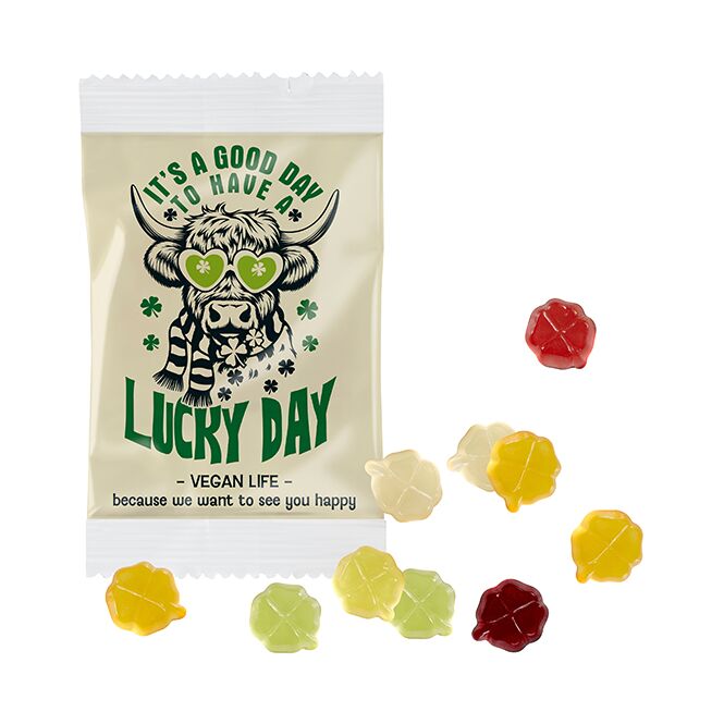 Streuartikel Bären Company Fruchtgummi Standard – vegane fruchtgummi-mischung – mit individuellem Etikett 15 g für Messen und Firmenevents