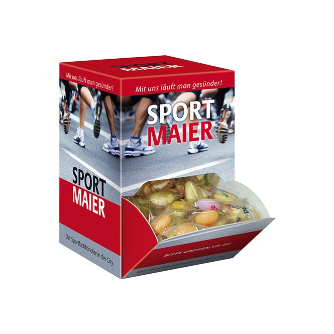 Werbeartikel Promotion Display Box MIDI – weiß – mit Logo bedruckt als Werbemittel auf Messen und Events für potenzielle Kunden und Partner
