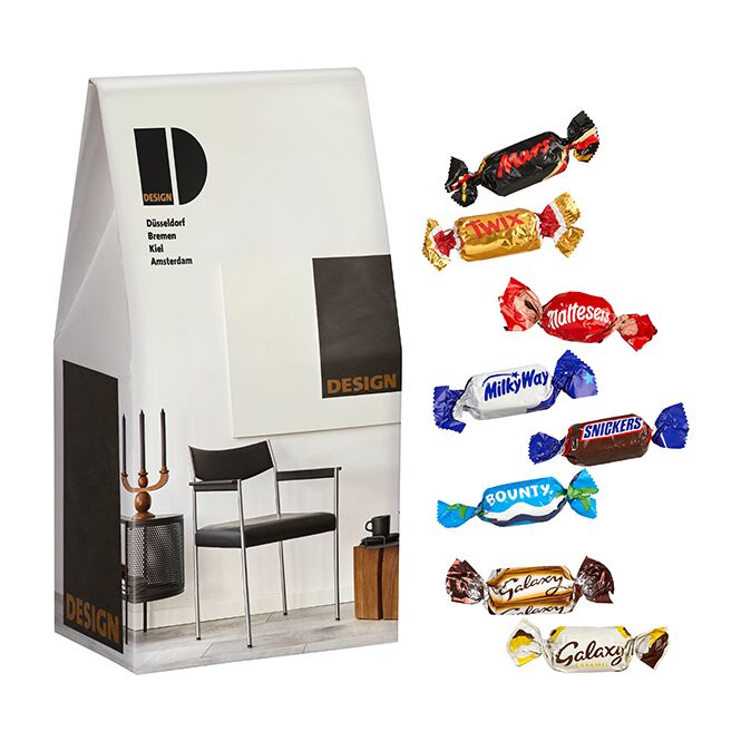 Werbeartikel Celebrations Maxi-Promo-Pack – mit schokoladigen markenfüllungen – mit individuellem Etikett für Messen und Events an potenzielle Kunden
