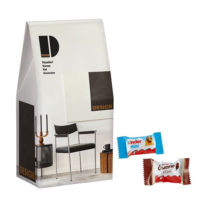 Premium-Werbeartikel Ferrero Kinder Schokolade Mini & bueno Mini Mix – süßer schokomix – inkl. Werbeaufdruck für Mitarbeiter und Kunden