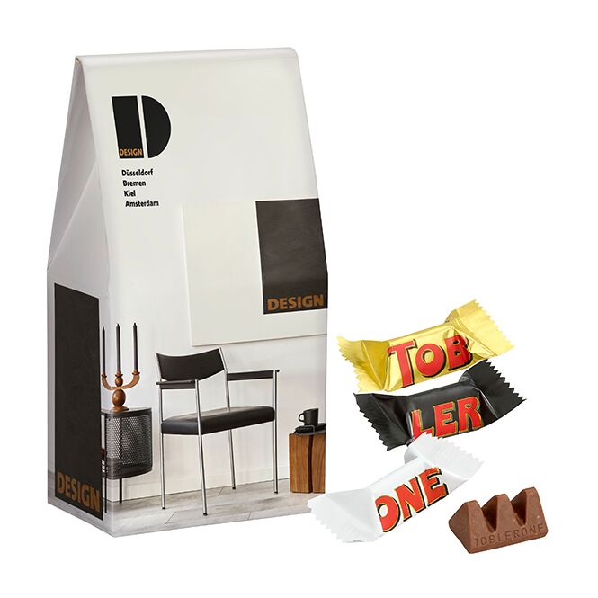 Werbeartikel Toblerone Mini Mix Maxi-Promo-Pack – mit schokolade – mit individueller Banderole 8 Markenfüllungen als Werbemittel für Messen