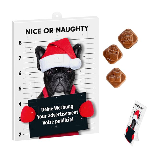 Firmengeschenk Classic Wand-/Tisch-Adventskalender – weihnachten – mit Logo bedruckt 24 Türchen als Weihnachtsgeschenk für Mitarbeiter