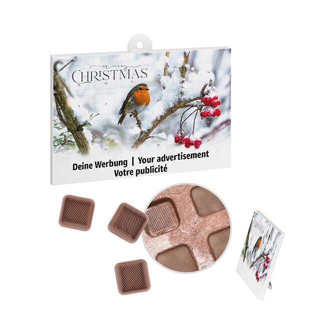 Firmengeschenk reinpapier A5-Adventskalender – standardmotiv – mit individuellem werbeaufdruck 24 türchen als weihnachtsgeschenk für mitarbeiter