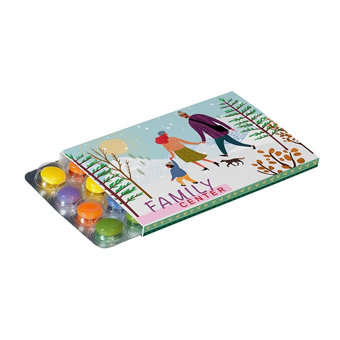 Firmengeschenk Kleinster Adventskalender – weihnachtsdesign – inkl. Werbeaufdruck 1 Stück als Weihnachtsgeschenk für Kunden und Partner