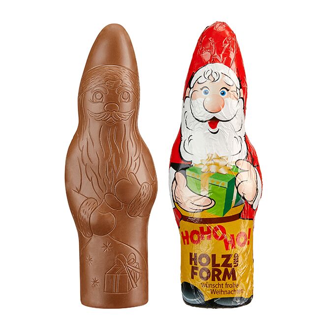 Firmengeschenk Super Maxi Schoko-Weihnachtsmann – weihnachten – mit individueller Banderole als Weihnachtsgeschenk für Kunden und Partner