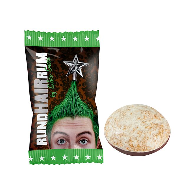 Firmengeschenk Maxi-Lebkuchen-Schmaus – weiß – inkl. Werbeaufdruck zur Adventszeit als Weihnachtsgeschenk für Mitarbeiter und Geschäftspartner
