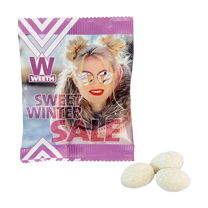 Firmengeschenk Weihnachtsmandeln Vanille – vanille – mit individuell bedrucktem Etikett als Weihnachtsgeschenk für Kunden und Partner