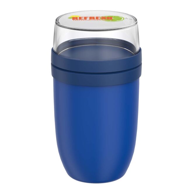 Mitarbeitergeschenk Lunchpot Mepal Ellipse – vivid blue – mit 48h Express-Druck, 750+300ml, isolierter Speisebehälter