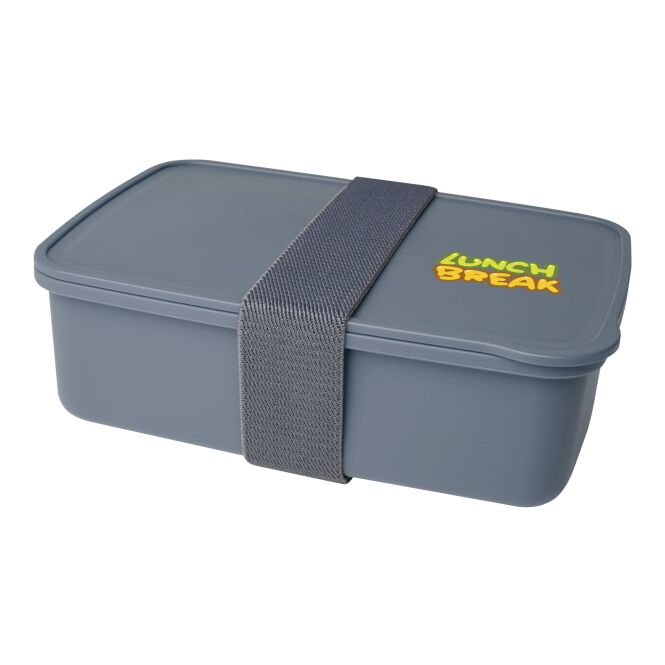 Werbeartikel Dovi Lunchbox mit Express-Druck – 800 ml recycelt – Schiefergrau – nachhaltige Aufbewahrung für Büro und Firmen