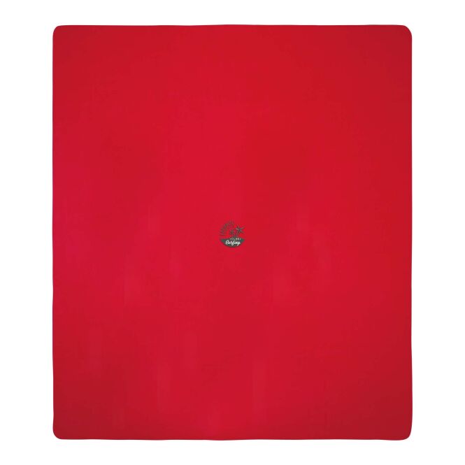Werbeartikel Huggy Fleecedecke Huggy – rot – mit hochwertigem Stick 48h Express-Stickerei 220 x 250 cm für Firmen-Events