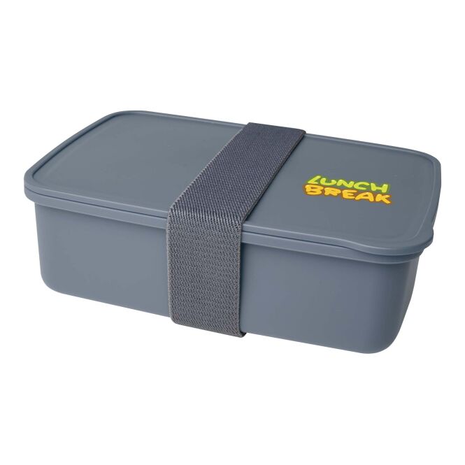Mitarbeitergeschenk Dovi Lunchbox 800 ml mit Express-Logodruck – Grau – nachhaltige Aufbewahrung für Büro und Kantine
