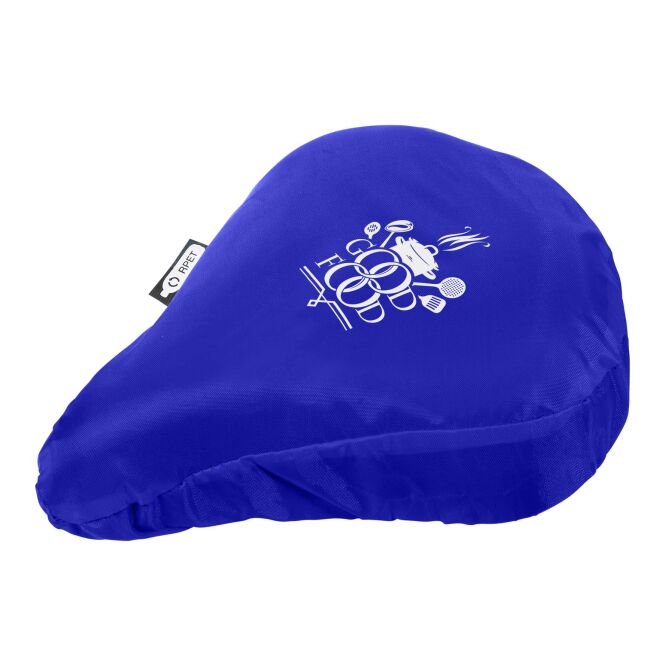 Werbeartikel Fahrradsattelbezug Jesse – royalblau – mit Logodruck wasserabweisender Sattelschutz für kreative Outdoor-Promotions