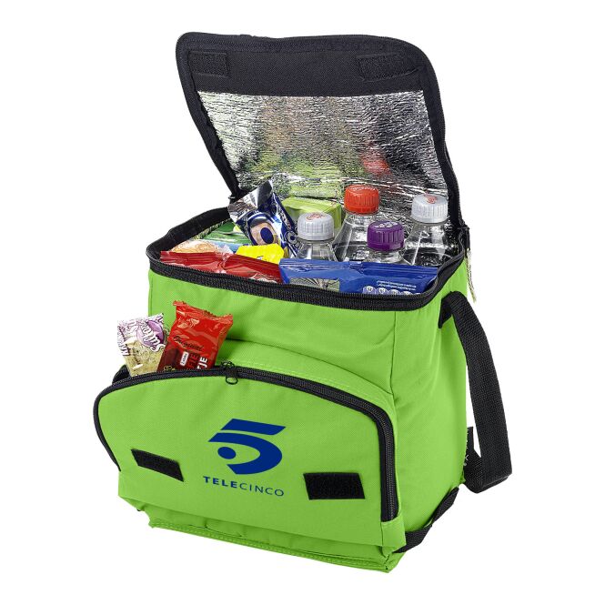 Werbeartikel Stockholm Kühltasche Stockholm – limone – mit Logo bedruckt 48h Express-Druck für Firmen-Events zusammenfaltbar aus 600D-Polyester