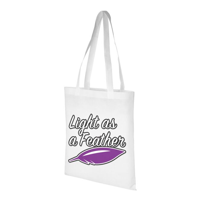 Werbeartikel Non-Woven Tasche Zeus – weiß – mit individuellem Logodruck und 48h Express-Druck 280x250 mm 80 g/m² leichte Stofftasche für Events