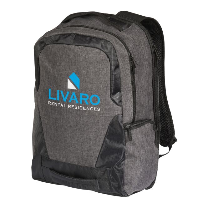 Firmengeschenk Overland 17-Zoll-Laptop-Rucksack mit Express-Logodruck – Kohle – TSA-Rucksack mit USB-Anschluss für Mitarbeiter und Business