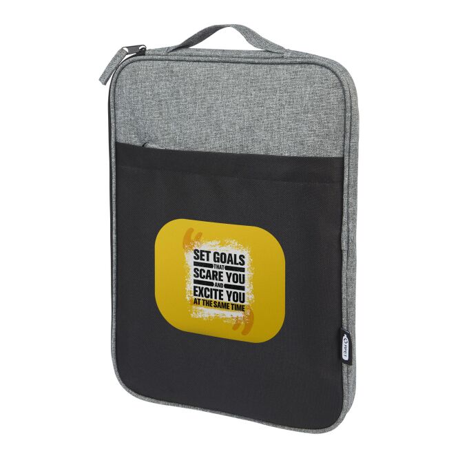 Werbeartikel Reclaim Laptophülle 14 Zoll mit Express-Logodruck – schwarz-heather grau – gepolsterte Tasche für Business und Büro